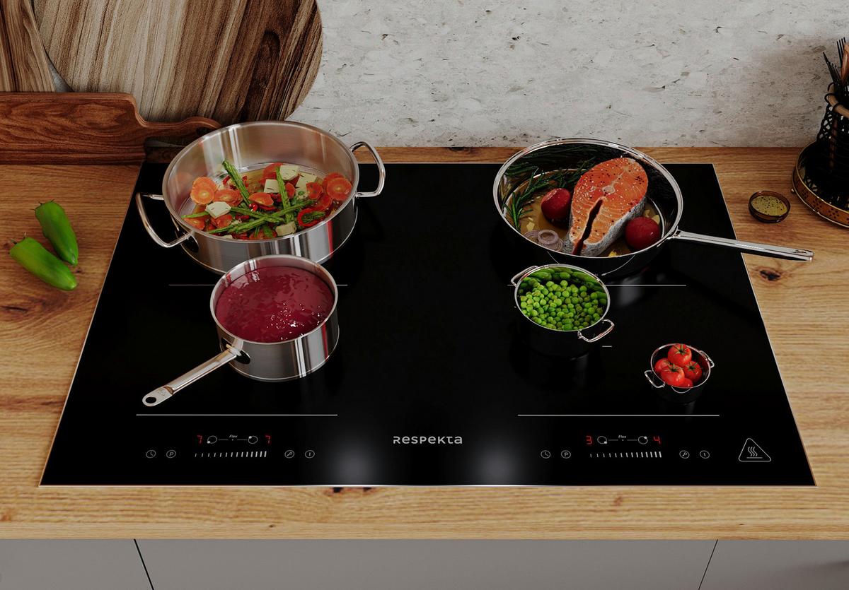 Einbauherd-set B: 59,5 Cm Induktion/ Autark - Schwarz, Trend, Glas/Metall (59,5/59,9/56,5cm) - Respekta