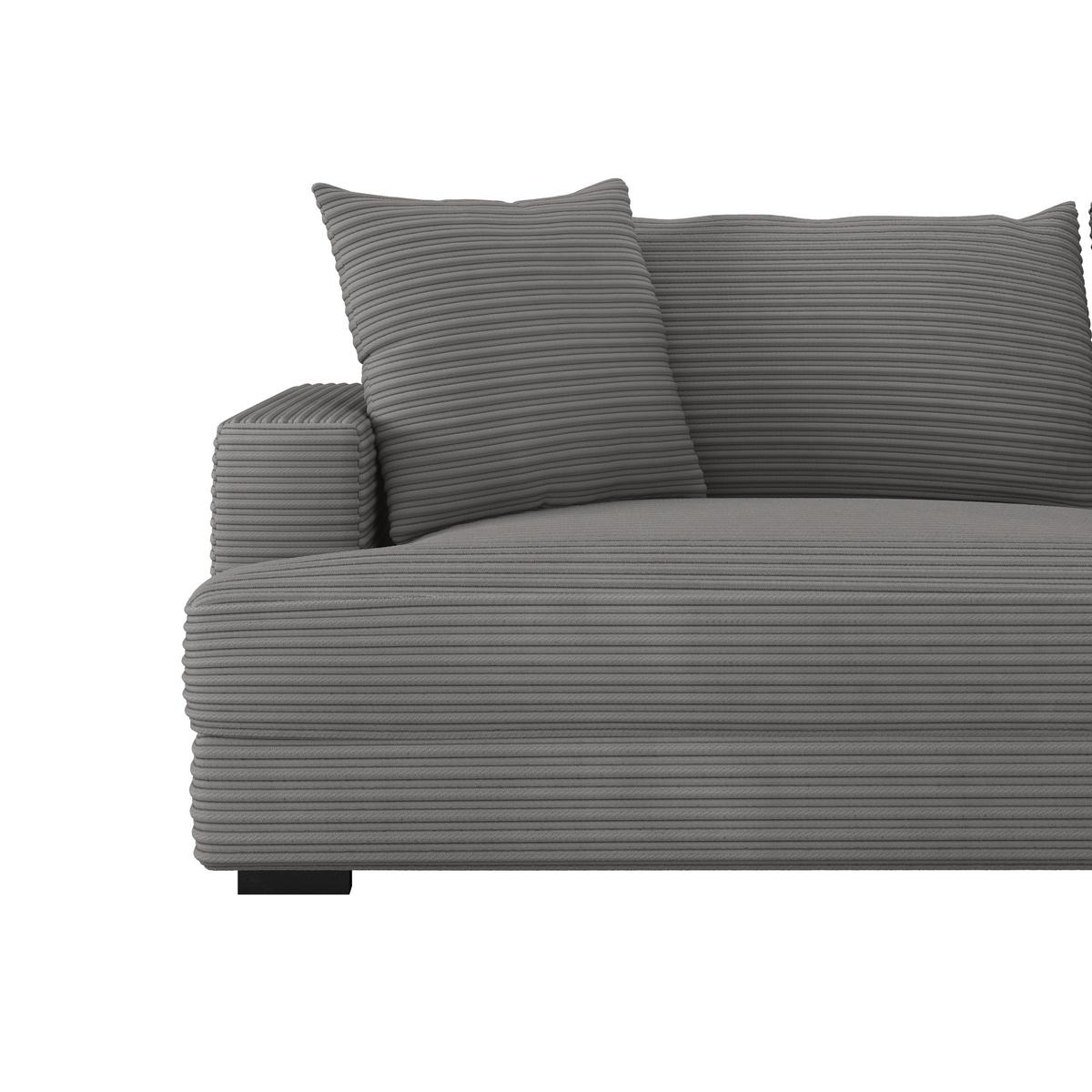 Megasofa Pelle-Megasofa - Wengefarben/Anthrazit, Trend, Textil (261/124cm) - Luca Bessoni
