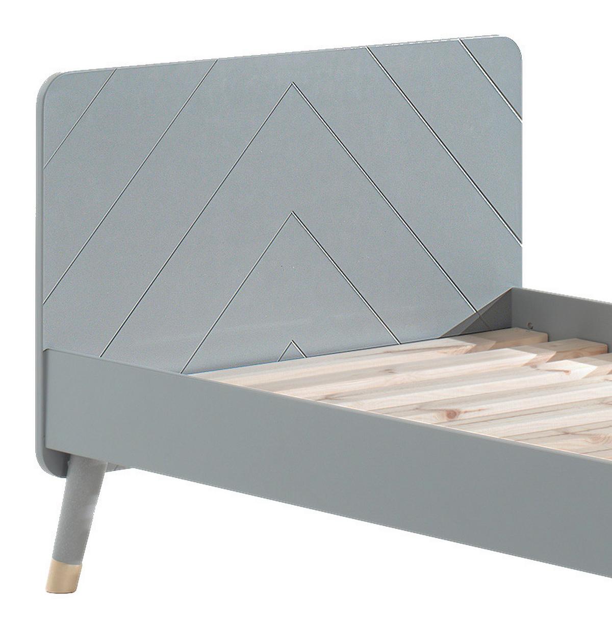 Kinderbett Billy 90x200 Cm Grau Mit Lattenrost - Grau, KONVENTIONELL, Holzwerkstoff (90/200cm) - MID.YOU