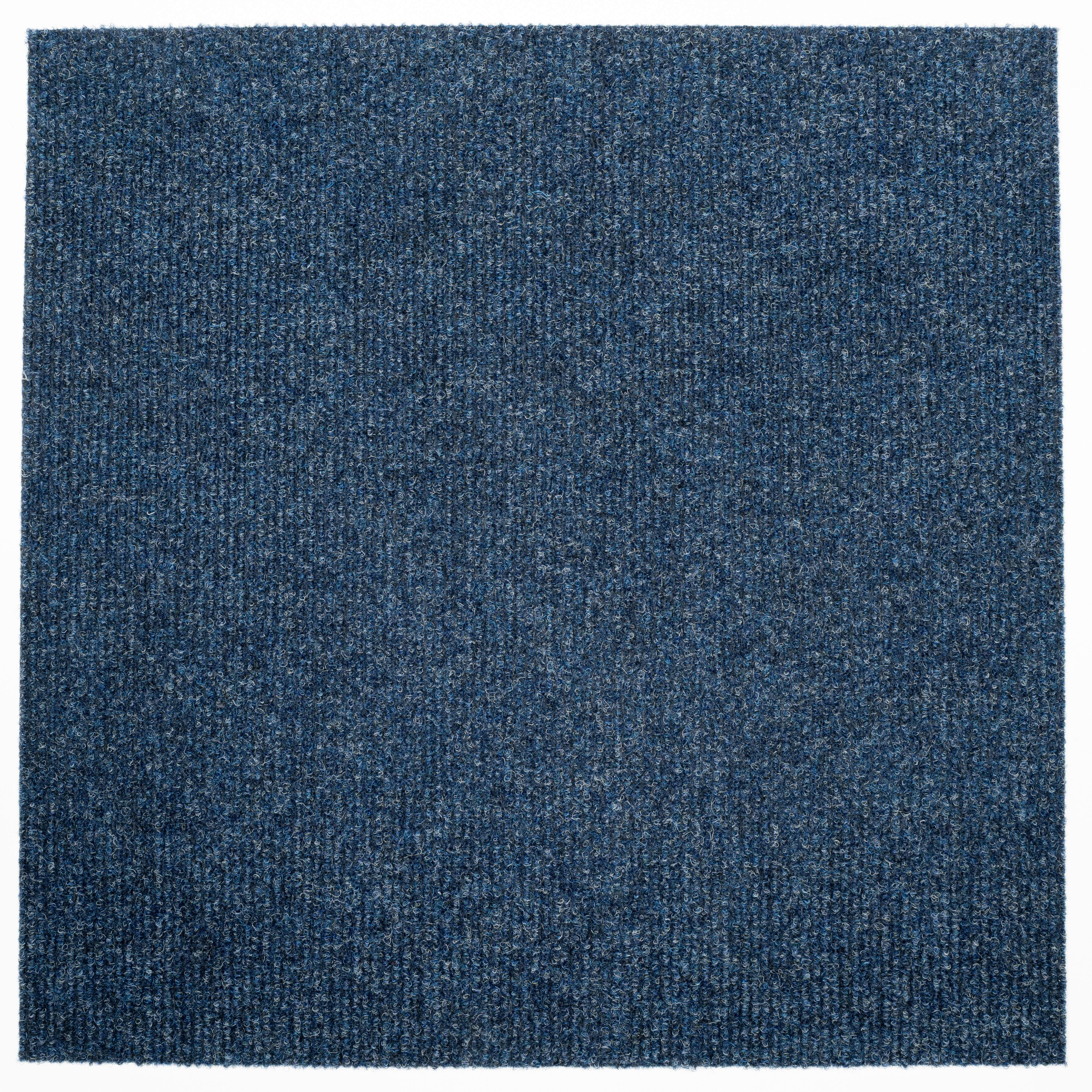 Teppichfliese Blau Solid Rib 50x50 cm Florhöhe 2,5 mm - Basics, Textil (50/50cm)