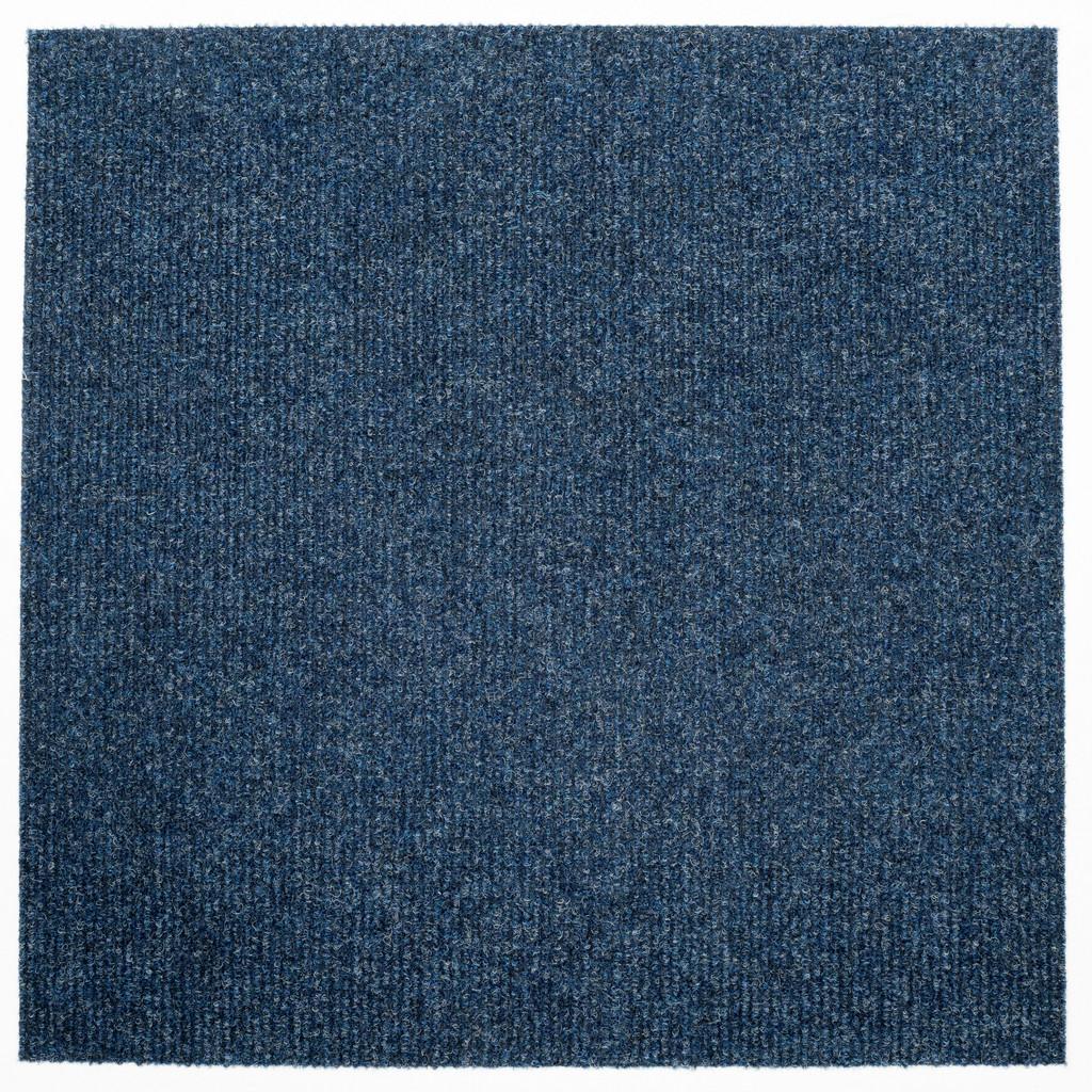 Teppichfliese Blau Solid Rib 50x50 cm Florhöhe 2,5 mm