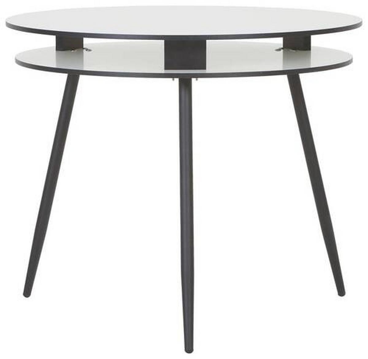 Esstisch Rund Ostinato 90x77 cm Schwarz/Weiß - Schwarz/Weiß, Basics, Holzwerkstoff/Metall (90/90/77cm) - P & B