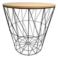 Beistelltisch mit Abnehmbarer Tischplatte Tom Natur/Metall - Schwarz/Naturfarben, MODERN, Holzwerkstoff/Metall (35,5/39/35,5cm) - Homezone