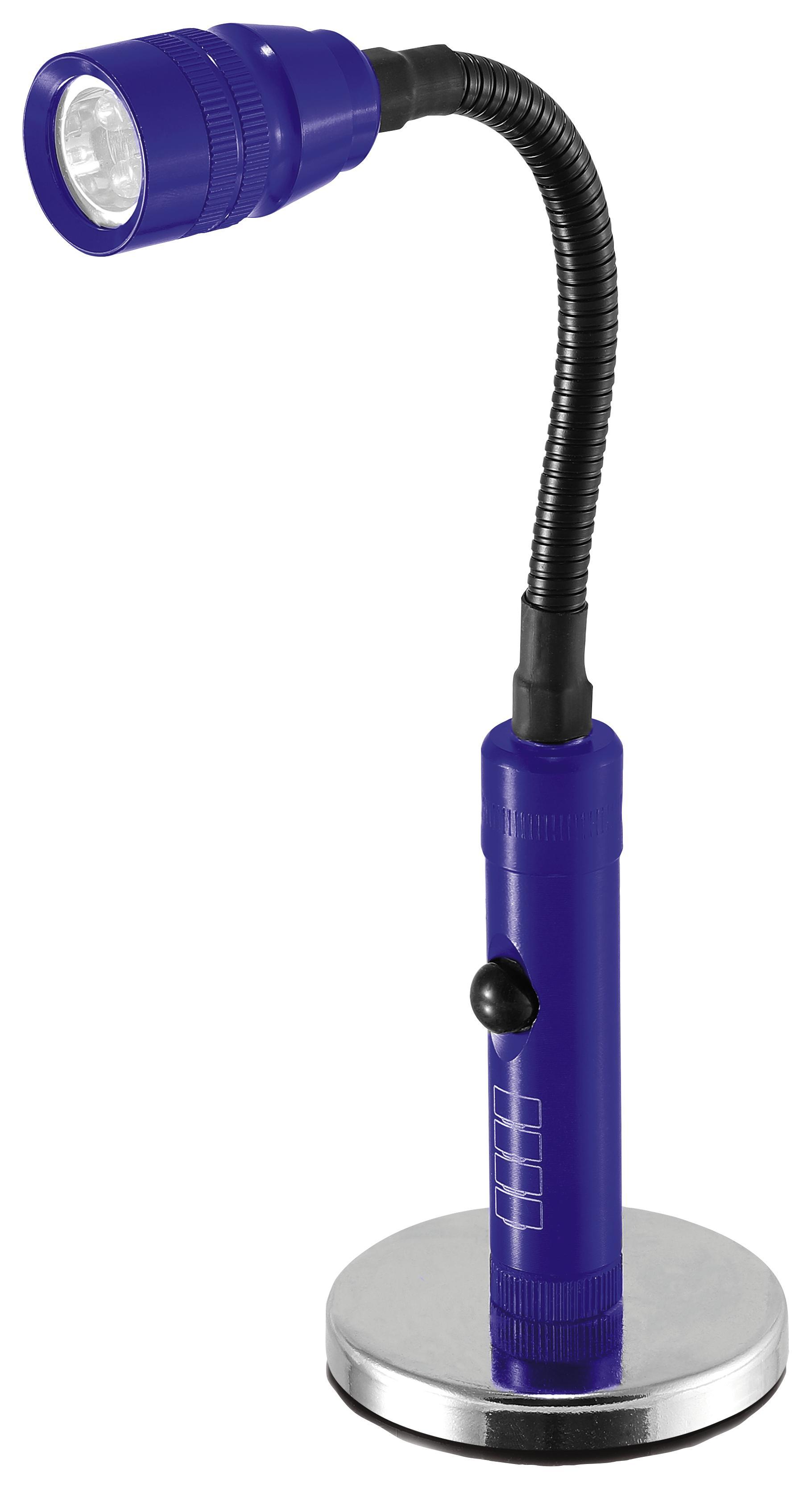 LED-Arbeitsleuchte H: 18 cm - Blau/Silberfarben, MODERN, Kunststoff/Metall (6/18/12cm) - Erba