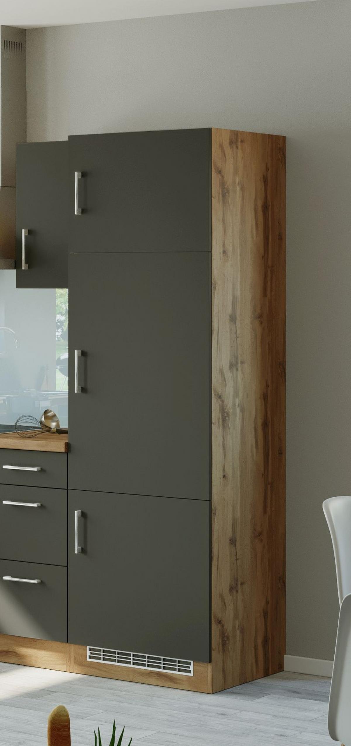 Kühlschrank-umbauschrank B: 60 Cm Anthrazit - Anthrazit, MODERN, Holzwerkstoff (60/200/60cm) - Held