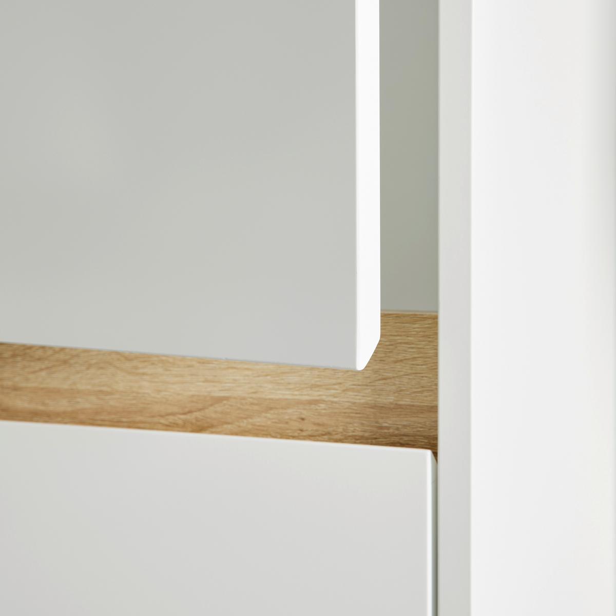 Vysoká skrinka MASSIMO biela/borovica - biela/strieborná, Modern, plast (33/175/30cm) - Bessagi Home