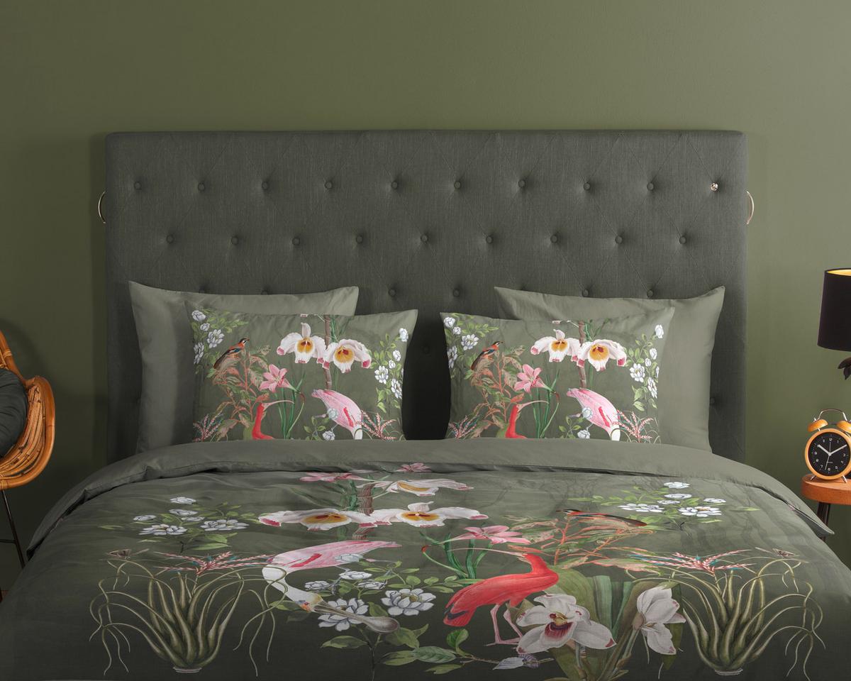 Bettwäsche Lesli  140x200 cm Grün Olivgrün Jadegrün - Jadegrün/Olivgrün, LIFESTYLE, Textil (140/200cm)