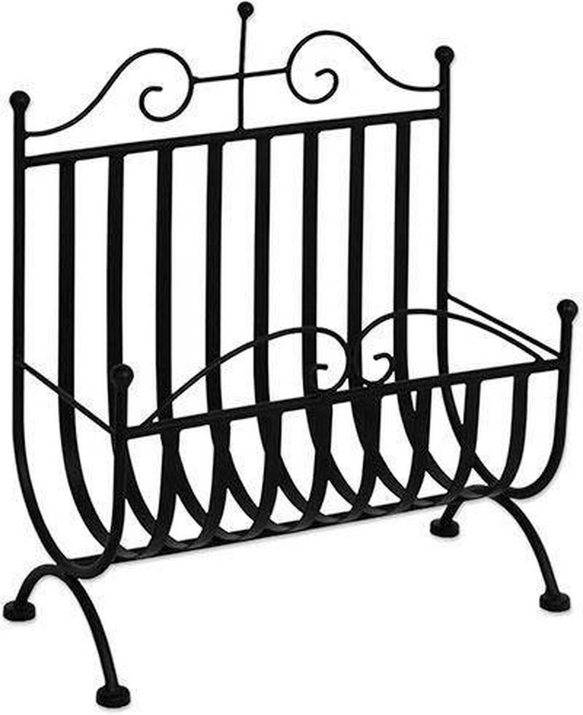 Zeitungsständer Hanne Stahlrohr Schwarz B: 37 cm - Schwarz, MODERN, Metall (37/40/18cm)