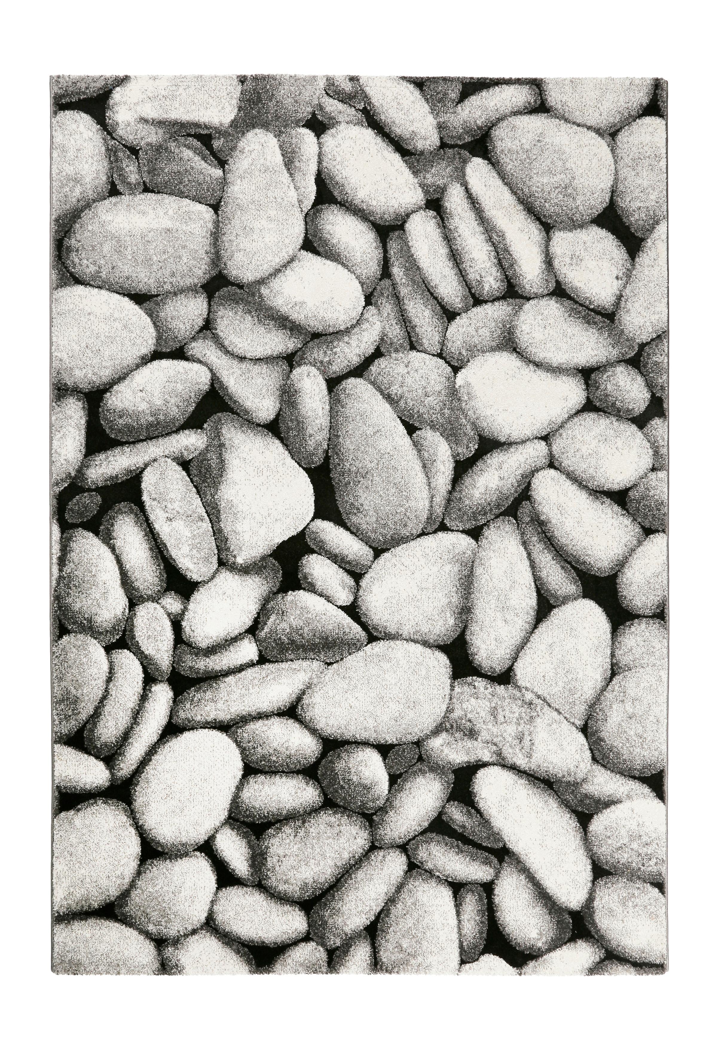 Webteppich Stony Island Grau 80x150 cm - Silberfarben/Schwarz, Design, Textil (80/150cm) - WECON HOME