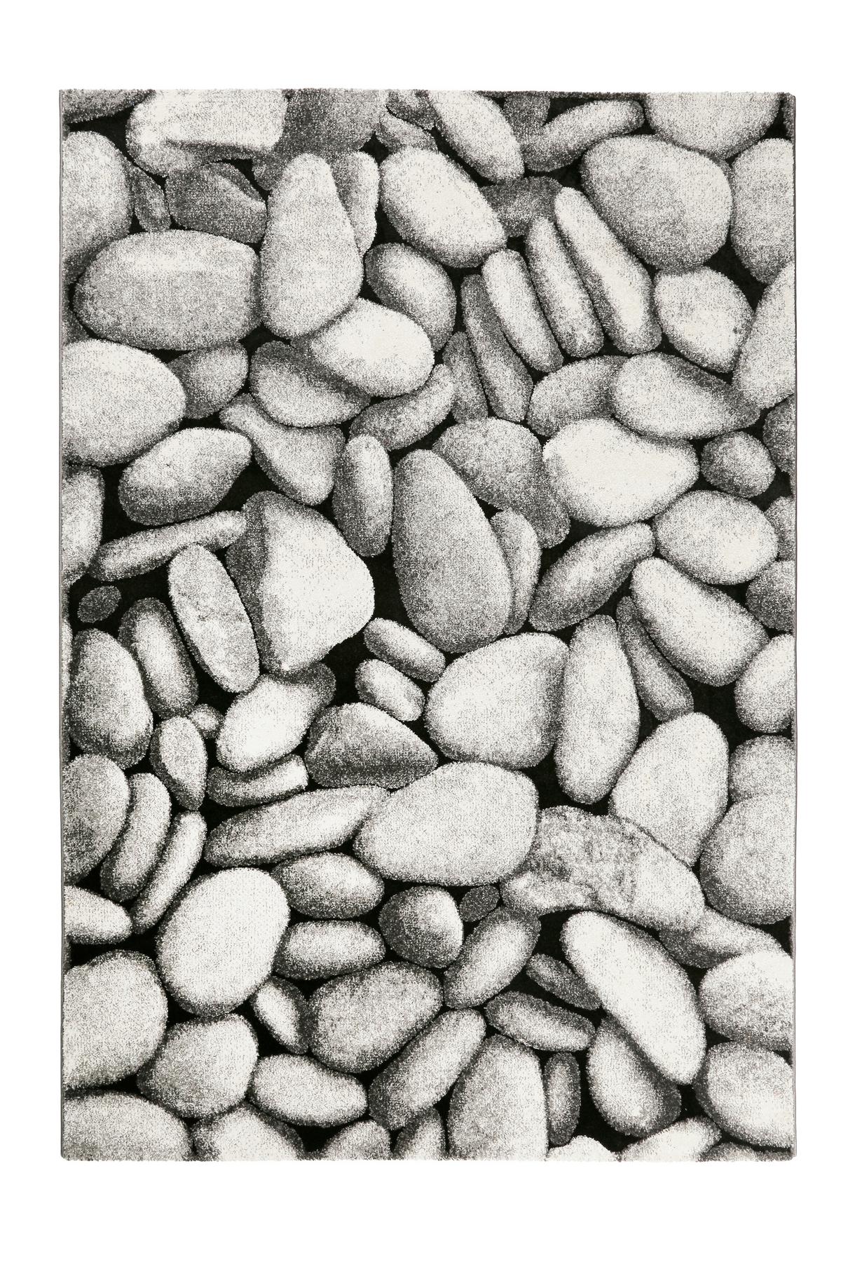 Webteppich Stony Island Grau 133x200 Cm - Silberfarben/Schwarz, Design, Textil (133/200cm) - WECON HOME