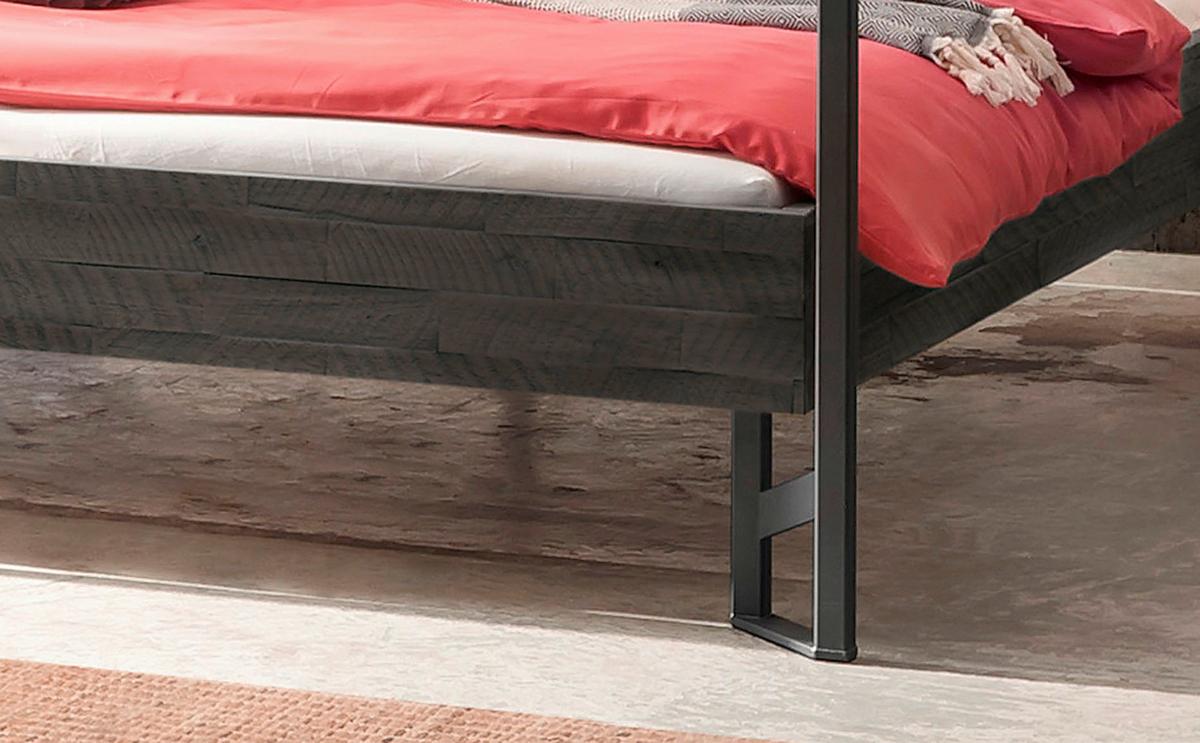 Himmelbett Bogina Akazie/anthrazit 140x200 Cm - Dunkelgrau/Anthrazit, Natur, Holz/Textil (140/200cm) - Hasena