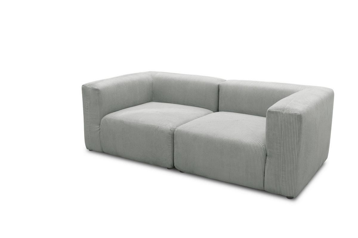 2-sitzer-sofa Hellgrau B: 216 Cm - Hellgrau/Schwarz, Design, Textil (216/69/108cm) - MID.YOU