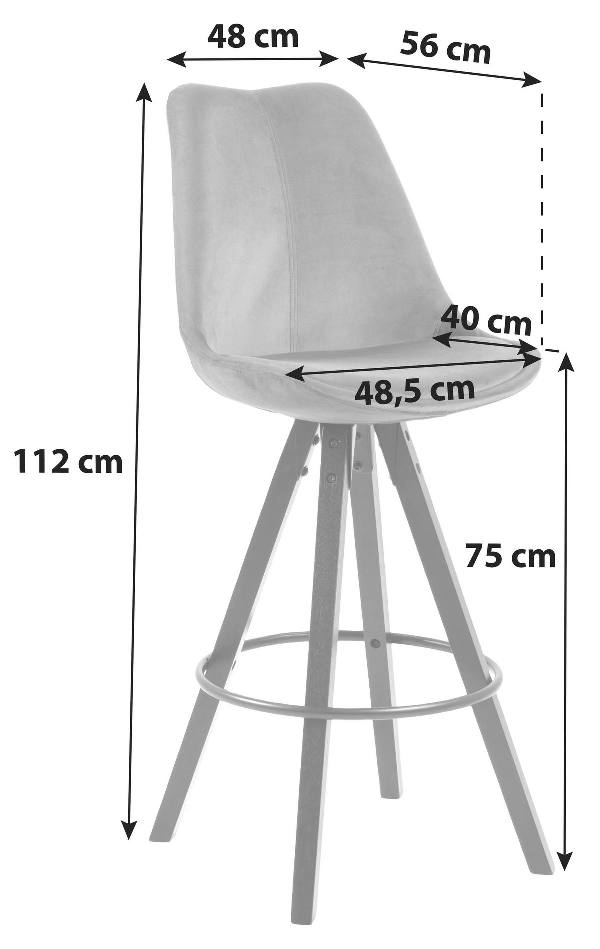 Barová židle DIMA tmavě šedá - černá/tmavě šedá, Design, kov/dřevo (48/112/56cm) - Carryhome