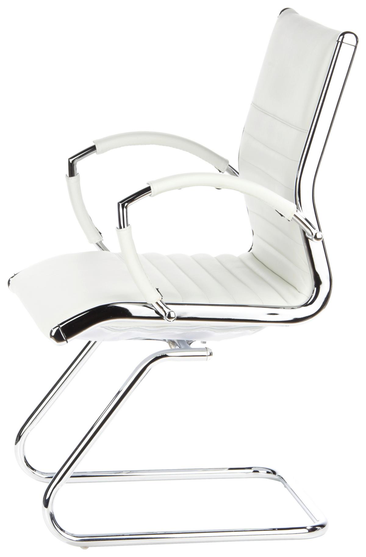 Besucherstuhl Parma V Cremefarben - Chromfarben/Creme, MODERN, Leder/Textil (62/94/46cm) - MID.YOU
