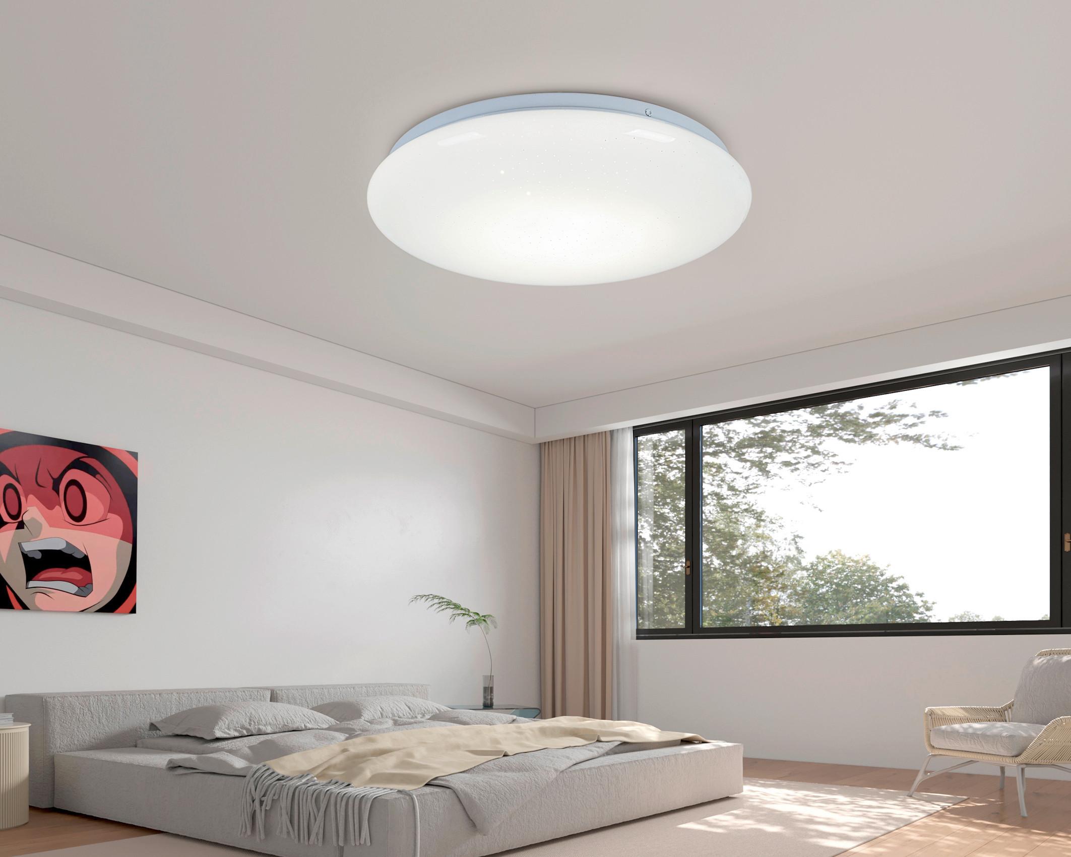 STROPNÉ LED SVIETIDLO ISKRI - biela, Modern, kov/plast (33/6,5cm) - Mömax