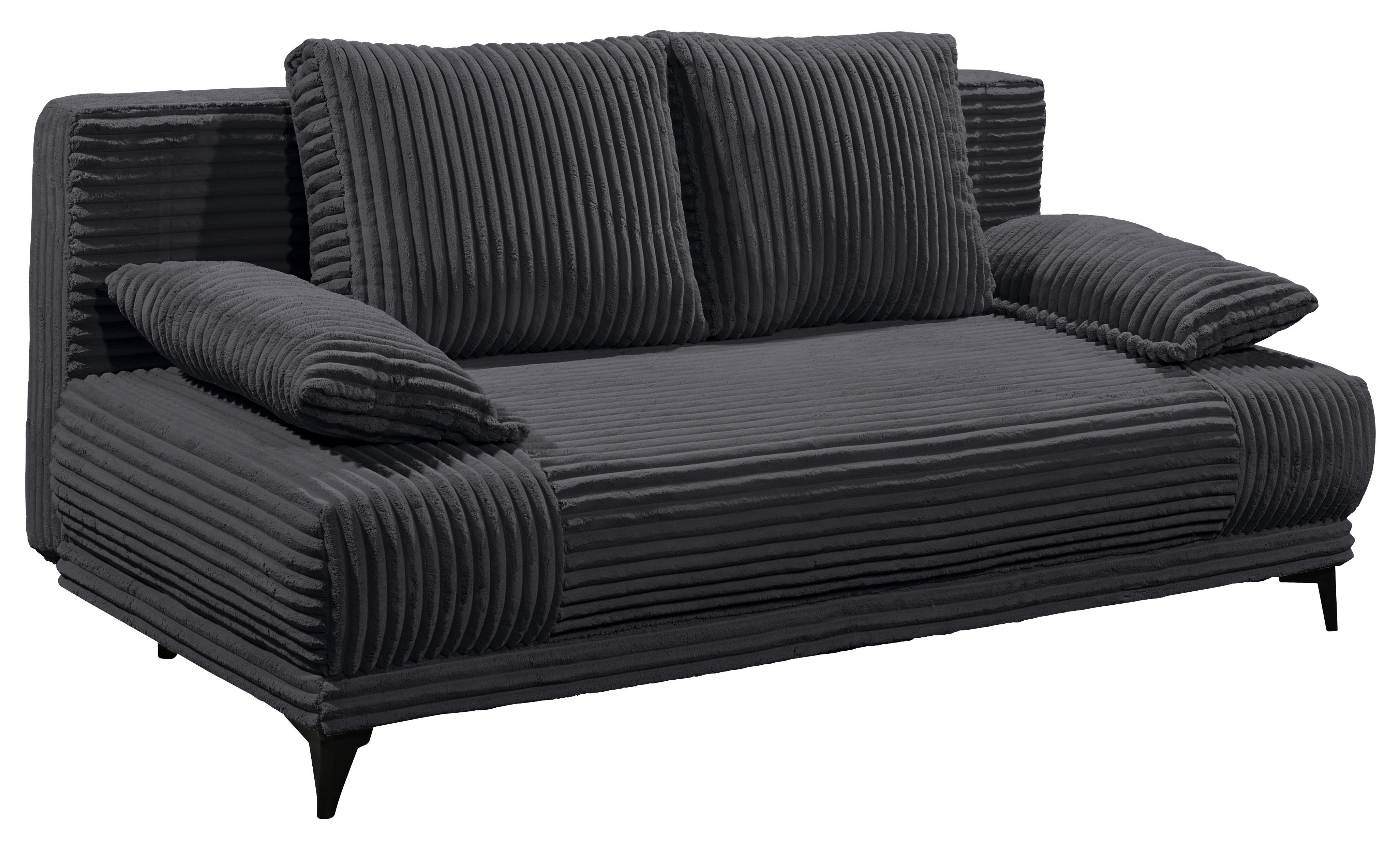 Schlafsofa Sally Schwarz B: 211 cm - Schwarz, KONVENTIONELL, Textil (211/96/105cm) - MID.YOU