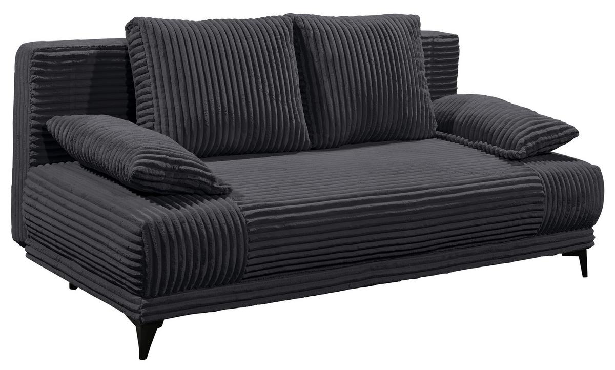 Schlafsofa Sally Schwarz B: 211 cm - Schwarz, KONVENTIONELL, Textil (211/96/105cm) - MID.YOU