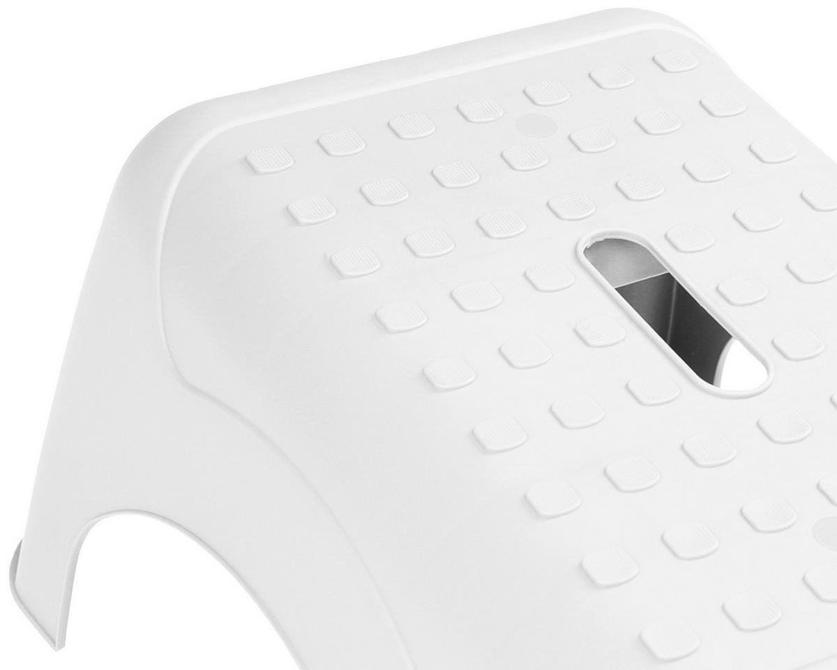 Tritthocker Kunststoff Weiß H: 23,5 Cm Rutschfest - Weiß, Basics, Kunststoff (44/23,5/31cm)