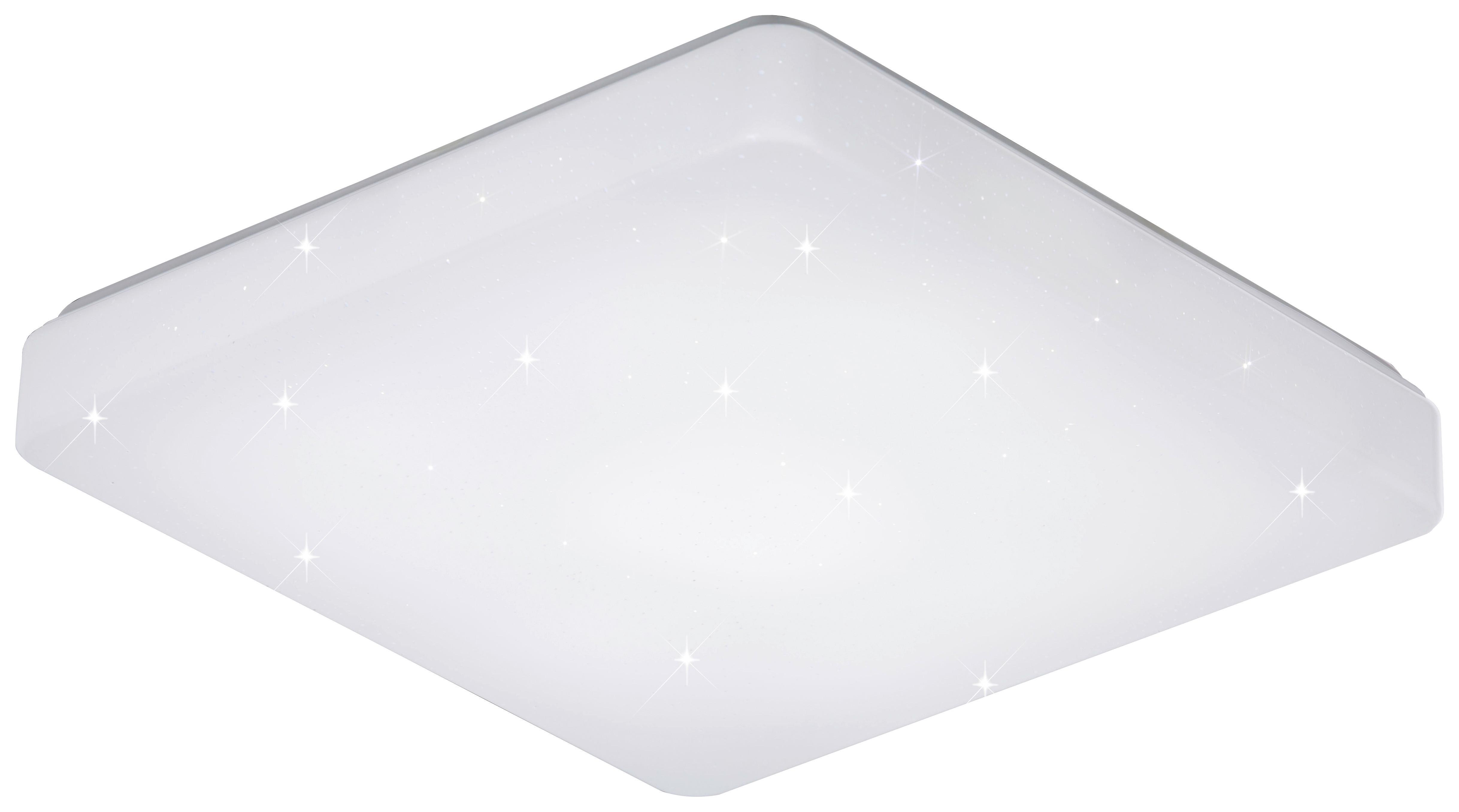 LED stropná lampa IP44 Starlight 37/37cm, 18 Watt - biela, Konventionell, plast (36,5/9,5cm) - Mömax