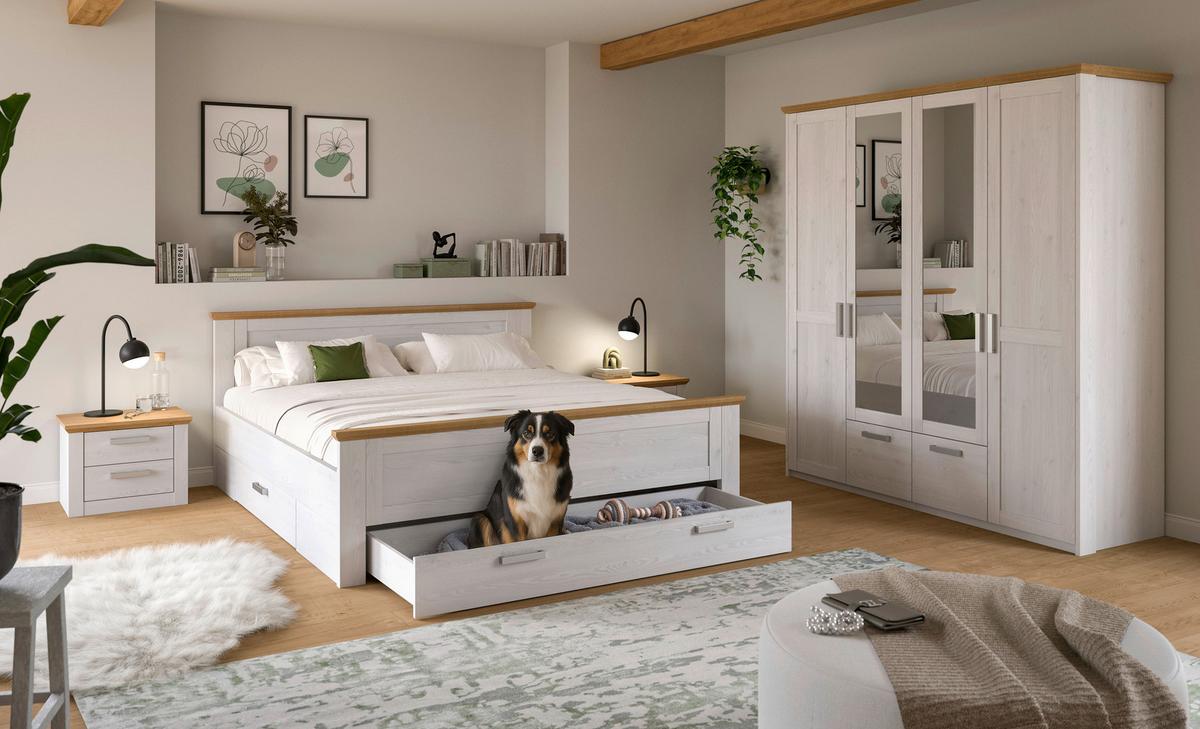 Schlafzimmer Verona Lärchefarben/Eiche D. 4-Teilig - Lärchefarben/Eiche Artisan, ROMANTIK / LANDHAUS, Holzwerkstoff - Livetastic