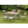 Gartengarnitur 7-Tlg. Silano Akazie/Aluminium - Beige/Silberfarben, ROMANTIK / LANDHAUS, Holz/Kunststoff - Gardenson