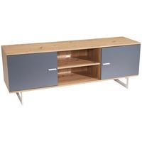 NÍZKA KOMODA WL6.824 - sivá/farba duba, Design, kov/kompozitné drevo (150/55/40cm) - Livetastic