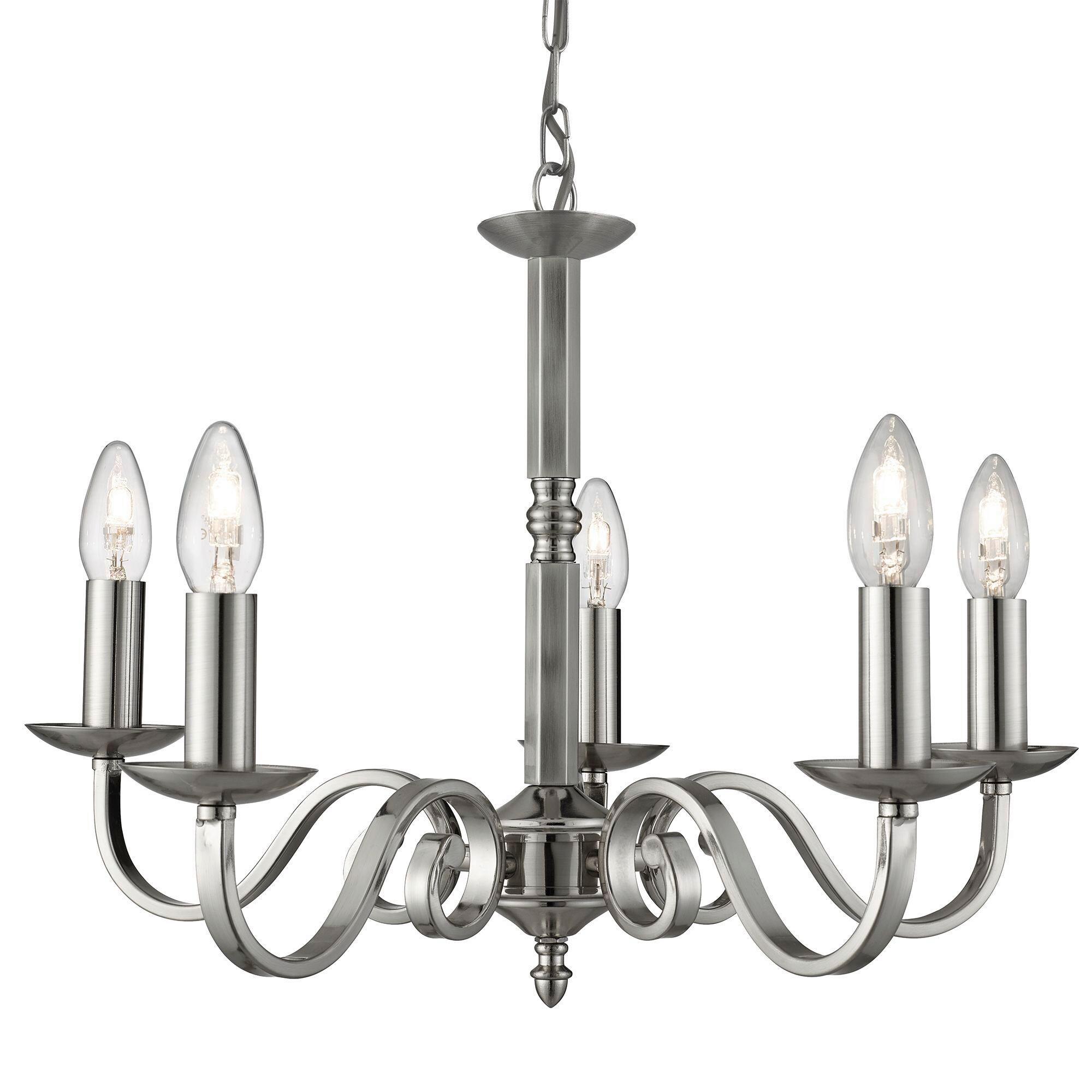 Kronleuchter 1505-5ss Richmond - Silberfarben, KONVENTIONELL, Metall (52/94cm)