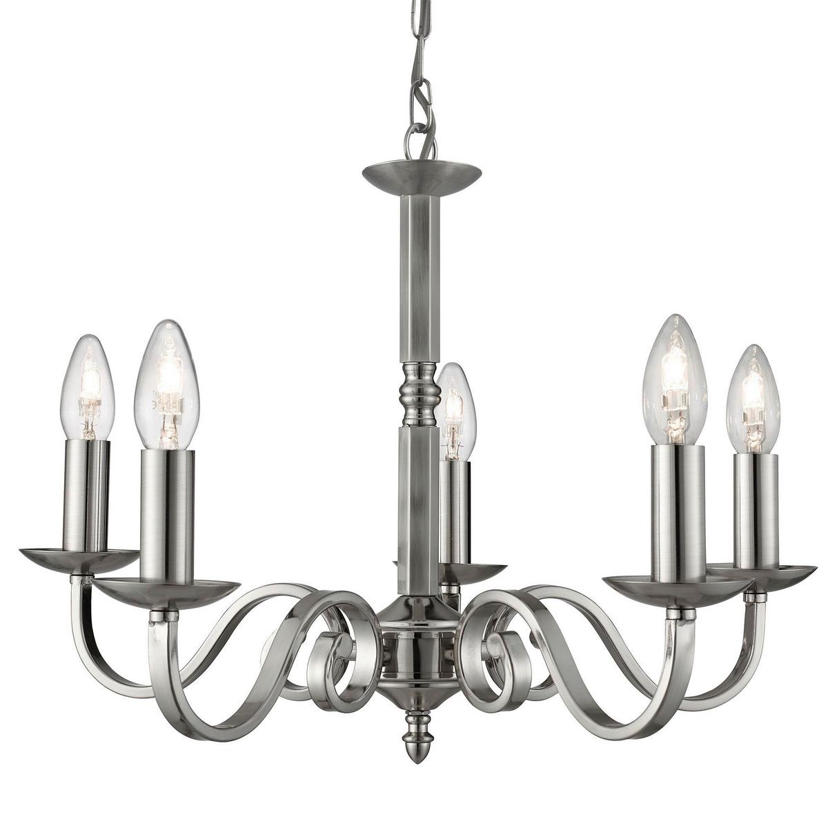 Kronleuchter 1505-5ss Richmond - Silberfarben, KONVENTIONELL, Metall (52/94cm)