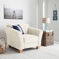 Sessel Gotland creme Rücken echt, 101x84x89 cm - Creme/Naturfarben, KONVENTIONELL, Textil (101/84/89cm) - Sit & More