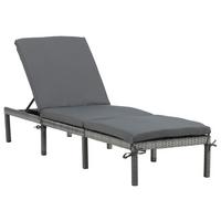 Sonnenliege Bilbao Kunststoffgeflecht - Grau, KONVENTIONELL, Kunststoff/Textil (59/84/198cm) - Gardenson