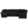Wohnlandschaft Boston Schwarz Lederlook - Schwarz, KONVENTIONELL, Textil (165/333/216cm) - Livetastic