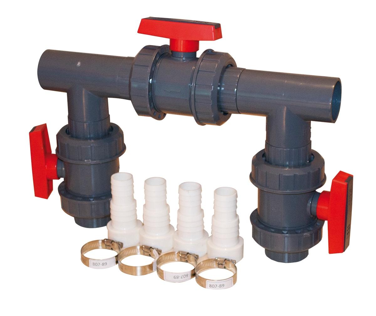 Bypass-Set für Wärmepumpe und Dosieranlagen Kunststoff - Grau, Basics, Kunststoff (31/31/31cm)