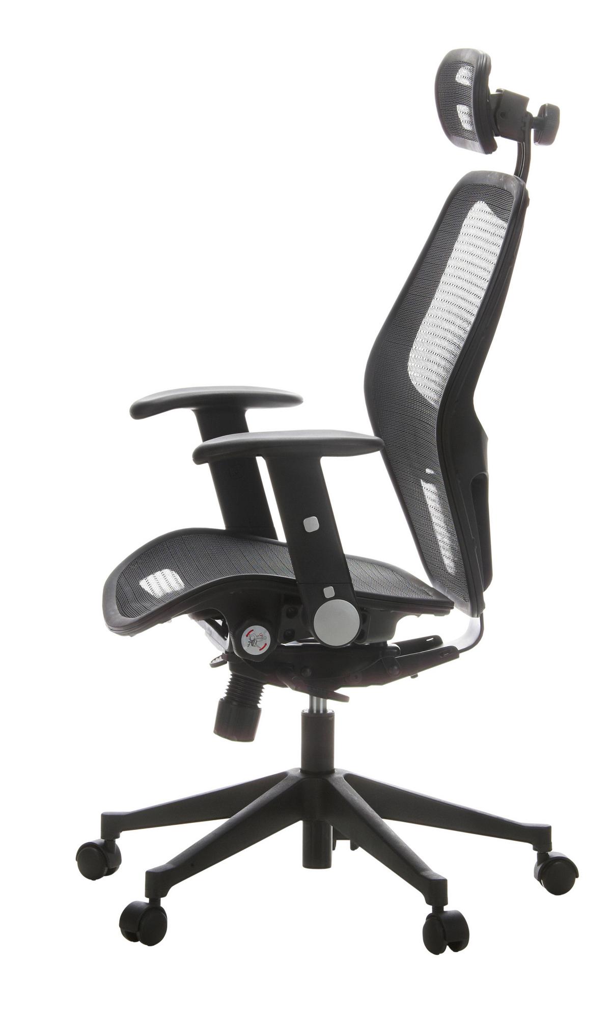 Drehstuhl Air-Port 360°drehbar Schwarz Bis 110 Kg - Schwarz, Basics, Kunststoff/Textil (59/117/48cm) - MID.YOU