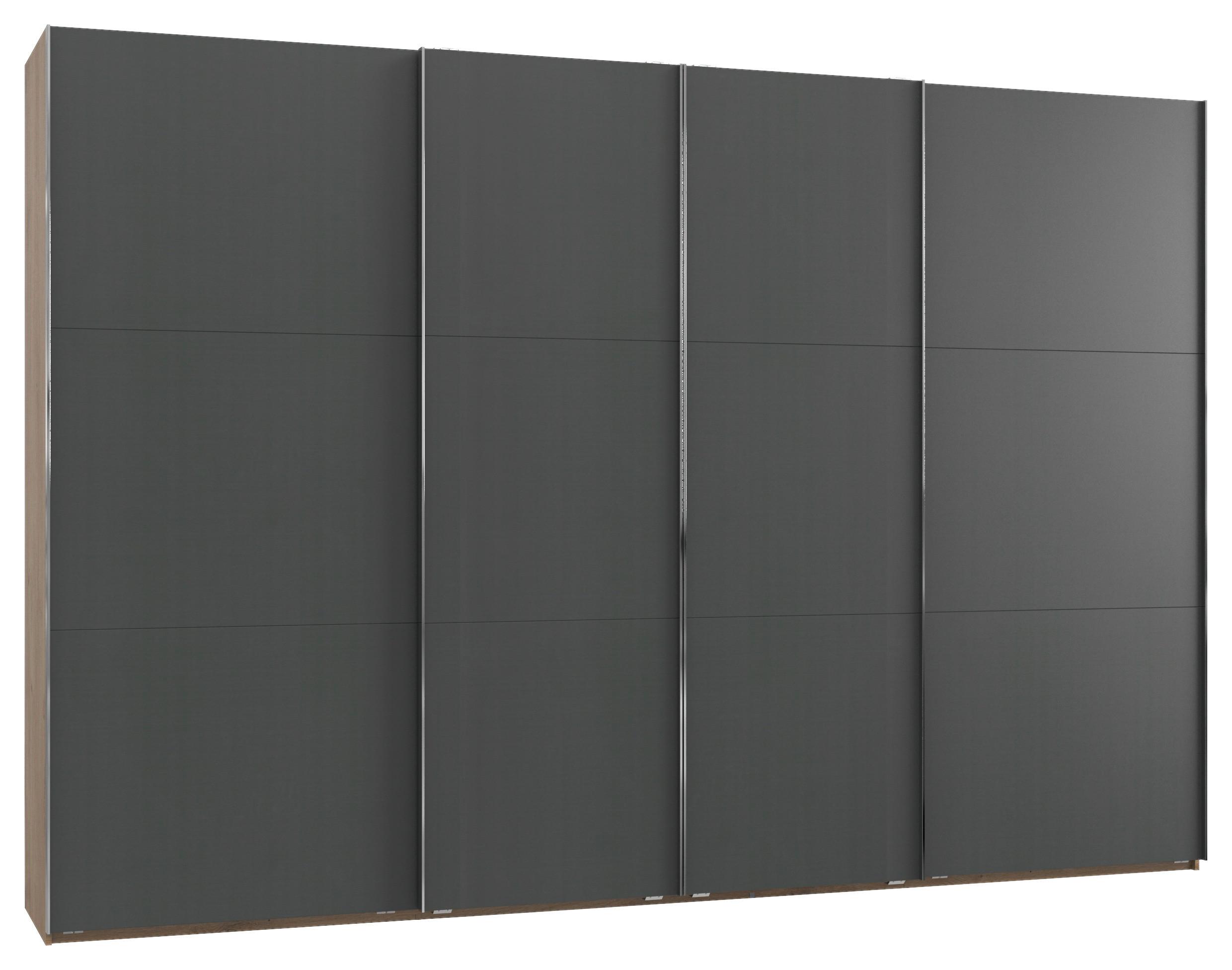 Schwebetürenschrank 350cm Level 36 B, Eiche/graphit - Eichefarben/Graphitfarben, Basics, Holzwerkstoff (350/216/65cm) - MID.YOU