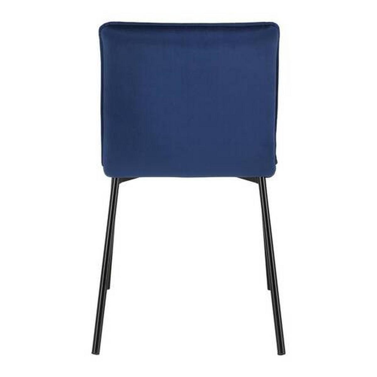 Židle DARLA tmavěmodrá - černá/tmavě modrá, Moderní, kov/dřevo (49/81/55cm) - Bessagi Home