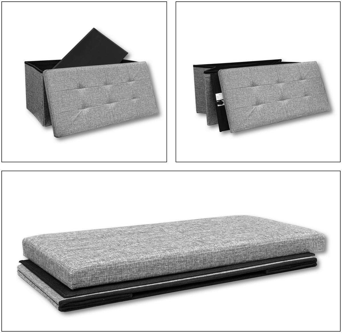 Sitzbox Boxas Hellgrau B: 76 cm - Hellgrau, Basics, Holzwerkstoff/Kunststoff (76/38/38cm) - MID.YOU