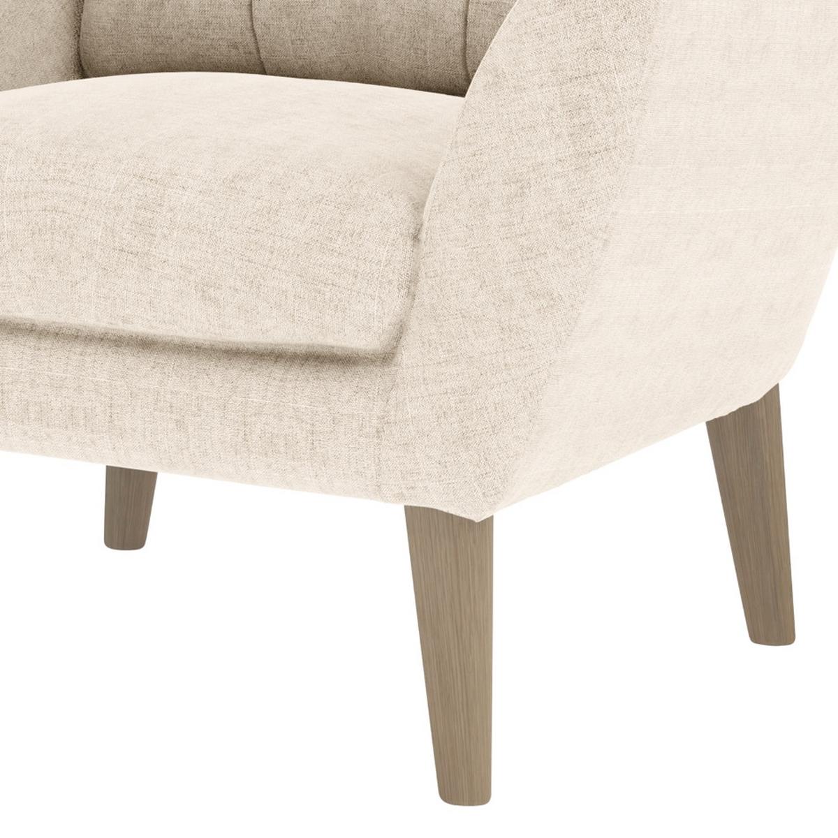 Sessel Henry, Silberfarben B: 91 cm - Eichefarben/Silberfarben, KONVENTIONELL, Textil (91/107/94cm) - Trendmanufaktur