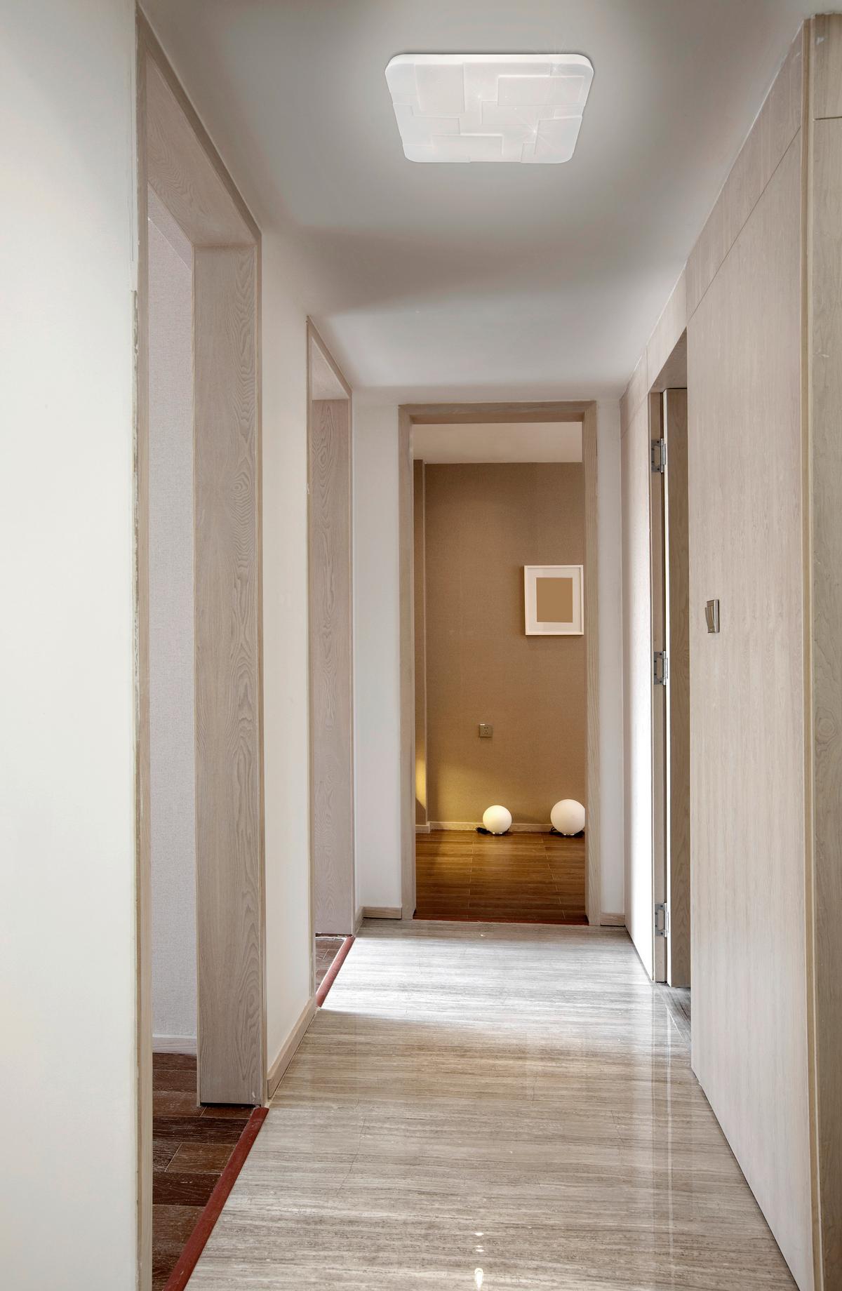 Led-deckenleuchte Luxor L: 54 Cm Dimmbar Mit Fernbedienung - Weiß, Design, Kunststoff/Metall (54/6,5cm) - Näve