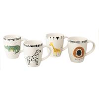Kinderbecher Steinzeug Safari 4 -Teilig., ca. 250 ml - Multicolor, Basics, Keramik - Creatable