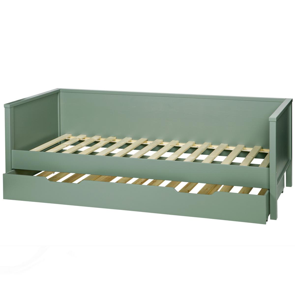 BETTSCHUBKASTEN Nikki Jadegrün B: 198cm - Jadegrün, Basics, Holz (198/20/94cm) - MID.YOU