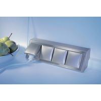 Steckdosenleiste Küche Hadir Edelstahl 4-Fach L: 26,6 Cm - Edelstahlfarben, ROMANTIK / LANDHAUS, Metall (26,6cm)