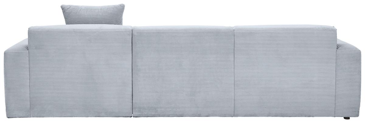 Ecksofa Mit Zierkissen Pearl Grau 303x196 Cm - Schwarz/Grau, Design, Textil (303/196cm) - Livetastic
