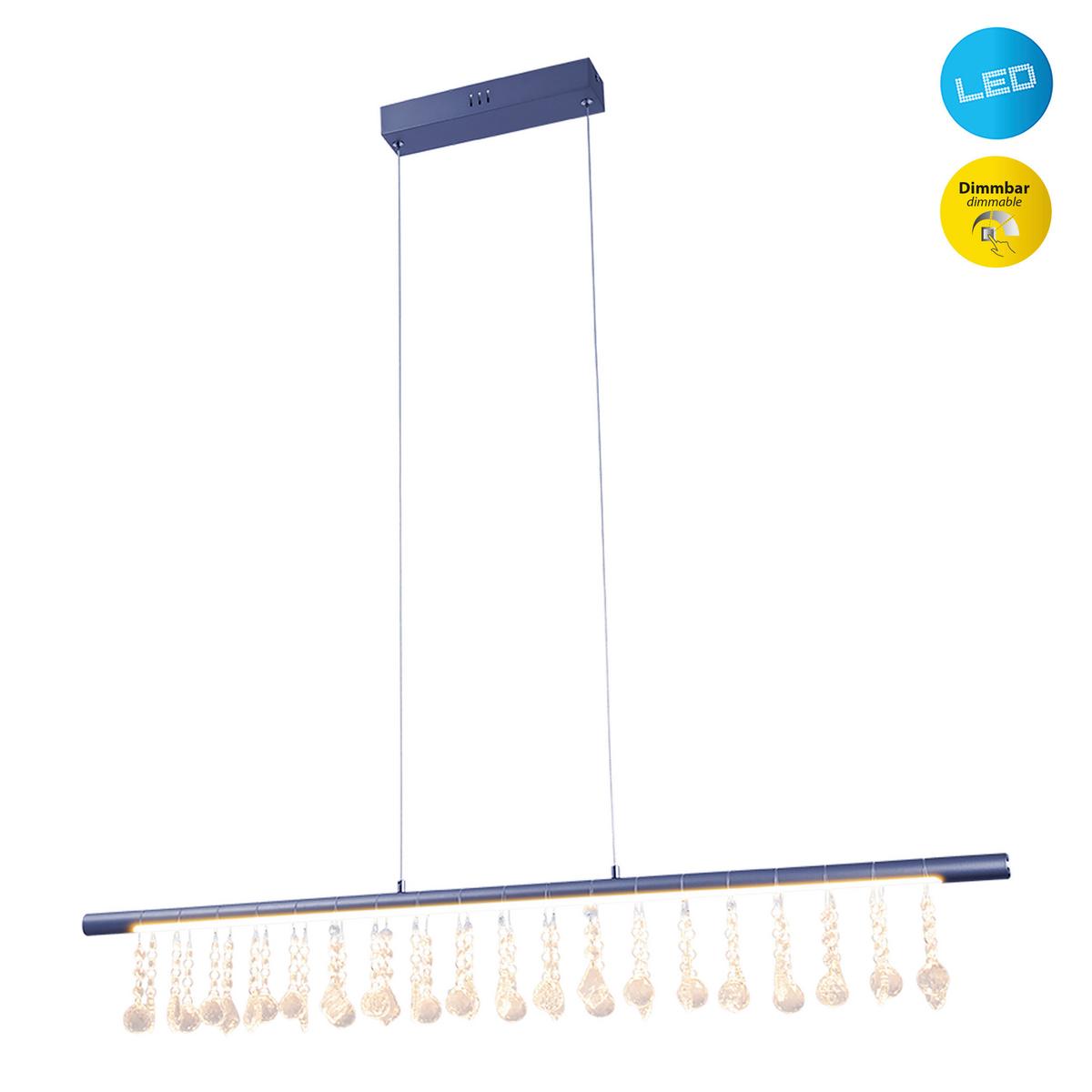 Pendelleuchte Nobilis - Grau, Design, Glas/Metall (100cm) - Näve