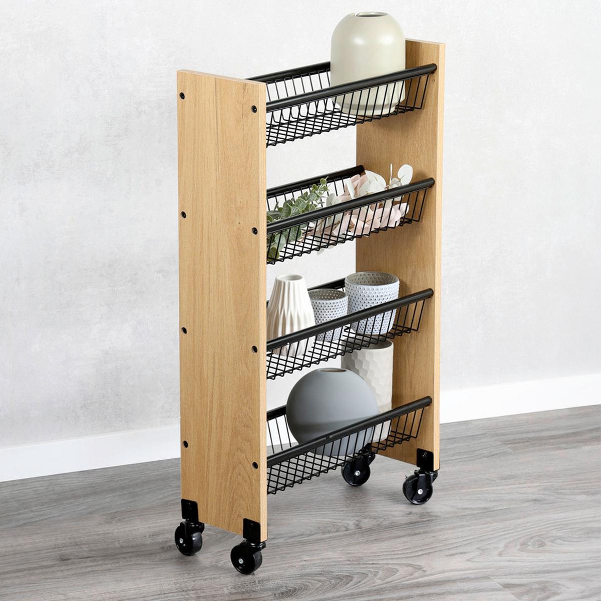 ALLZWECKWAGEN Braun, Schwarz L: 45cm - Schwarz/Braun, Trend, Holzwerkstoff/Metall (45/17/77cm) - Kesper