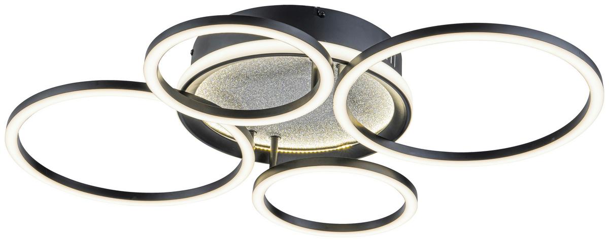 LED-Deckenleuchte Carola - Silberfarben/Schwarz, Basics, Kunststoff/Metall (72,2/51,7/10cm) - Luca Bessoni