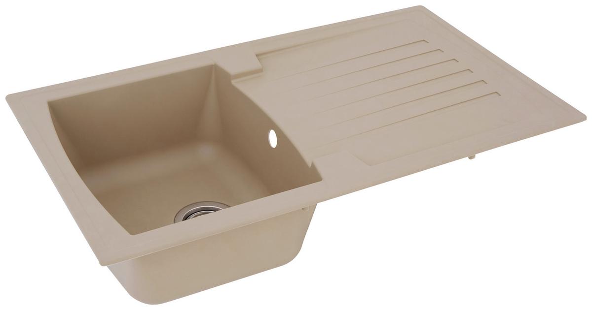 Spüle Respekta Boston Stein Bxt: 86x50 Cm - Beige, Trend, Glas/Kunststoff (86/20/50cm) - Respekta