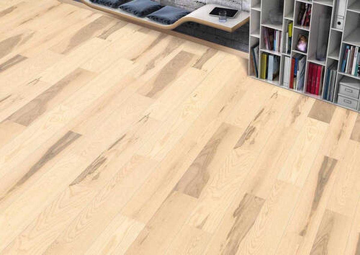 Parkettboden Esche Weiß Landhausdiele Stärke 12mm - Weiß, Basics, Holzwerkstoff (18/108.5cm) - Living by HARO