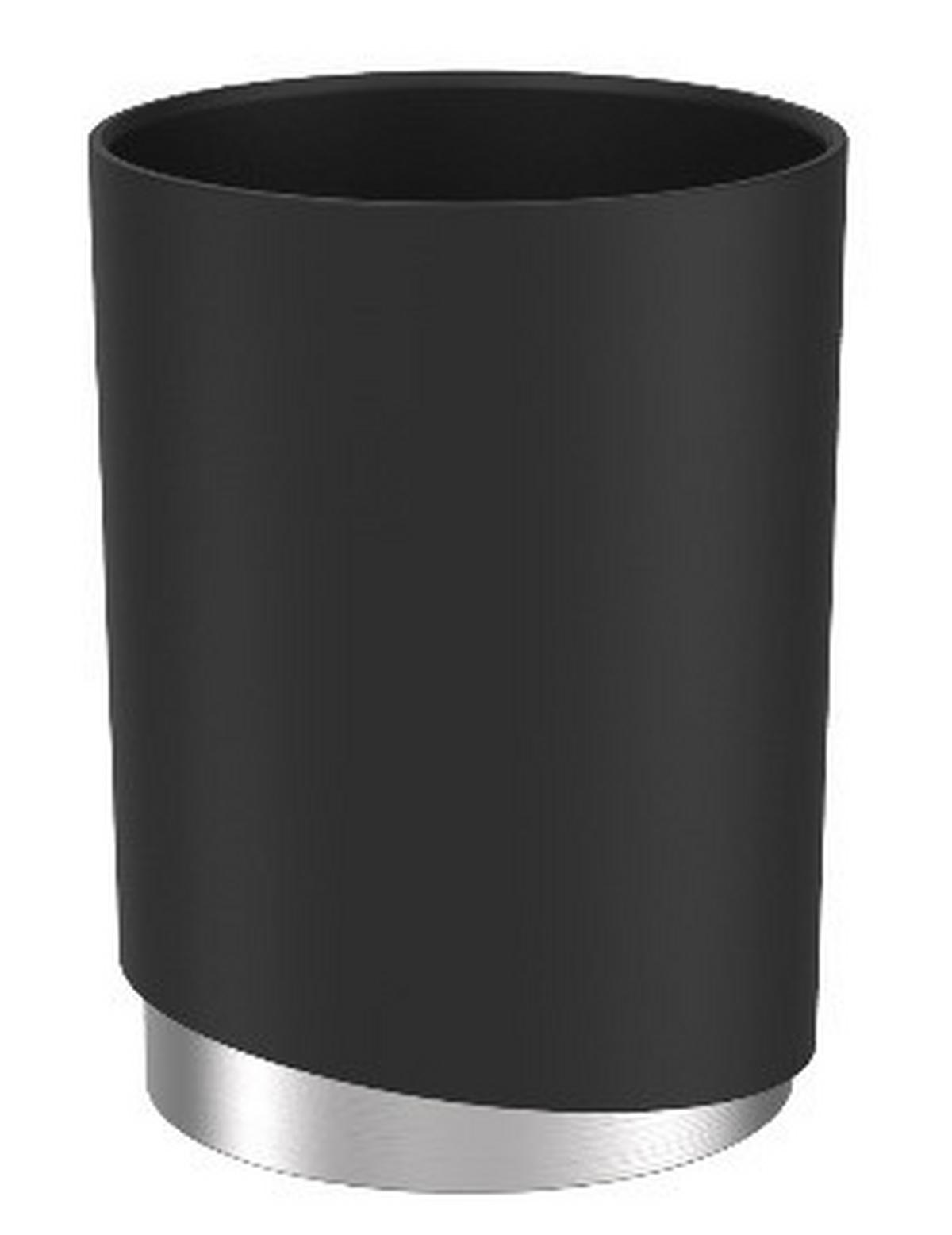 POHÁR NA ZUBNÉ KEFKY CHRIS - čierna, Modern, kov/plast (8/11cm) - Mömax