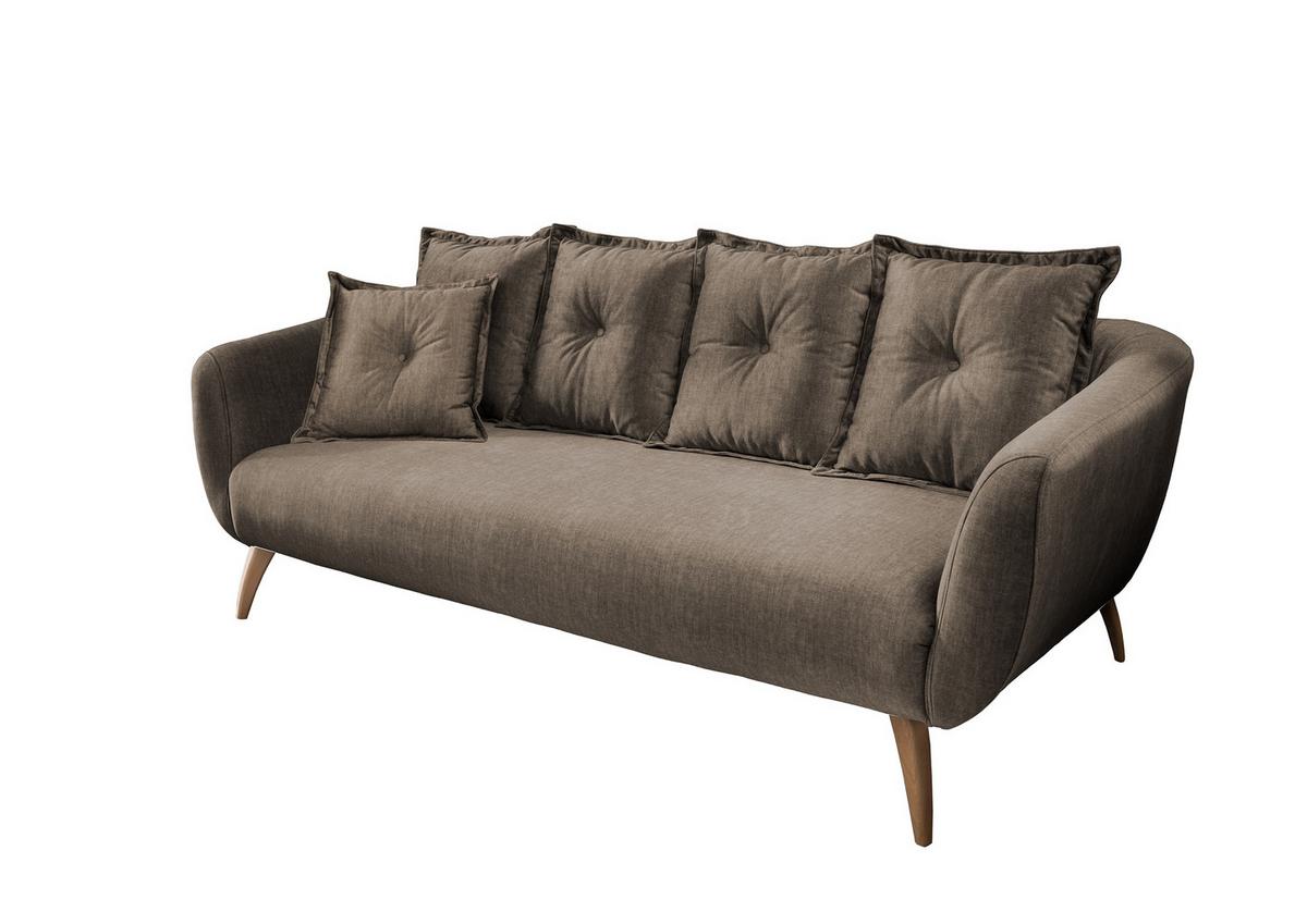 3-Sitzer-Sofa Baggio Braun B: 236 cm - Buchefarben/Braun, MODERN, Textil (236/94/103cm) - Livetastic