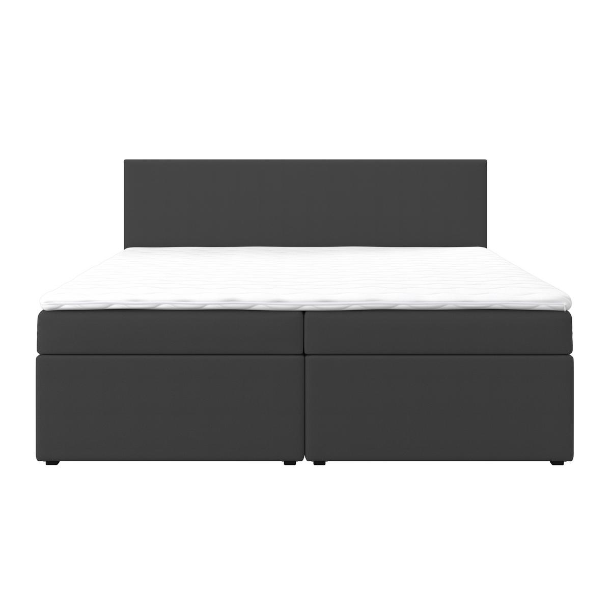 Boxspringová postel LUCY 180x200, tmavě šedá - tmavě šedá, Moderní, dřevo/kompozitní dřevo (180/200cm) - Bessagi Home
